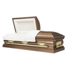 Legacy Series Gold casket — bronze 18-gauge steel with white velvet interior
