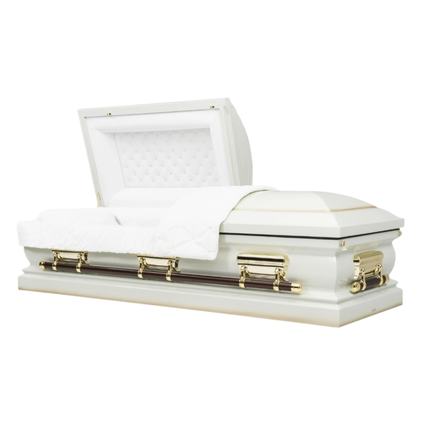 Legacy Series White casket — white 18-gauge steel with white velvet interior (view 2)