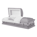 Lincoln casket — silver 20-gauge steel with white crepe interior