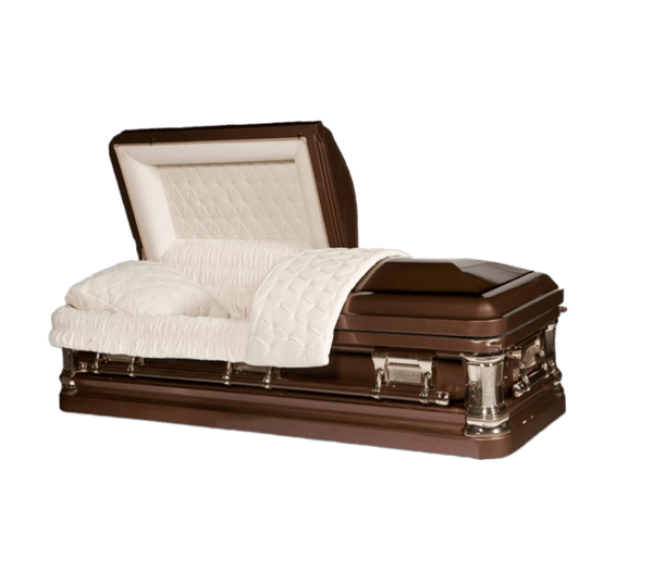 Delta SeriesCopper casket — bronze 18-gauge steel with ivory velvet interior