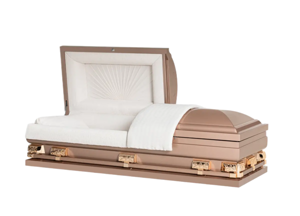 Mercury Series Copper casket — copper 20-gauge steel with ivory crepe interior