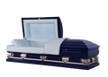 Mercury Series Navy Blue casket — navy blue 20-gauge steel with blue crepe interior