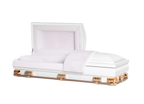 Mercury Series White and Pink casket — white 20-gauge steel with pink crepe interior (view 2)