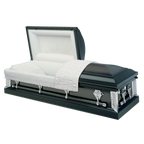 Batesville Neopolitan Gray Casket — gray 18-gauge steel with silver crepe interior (view 2)