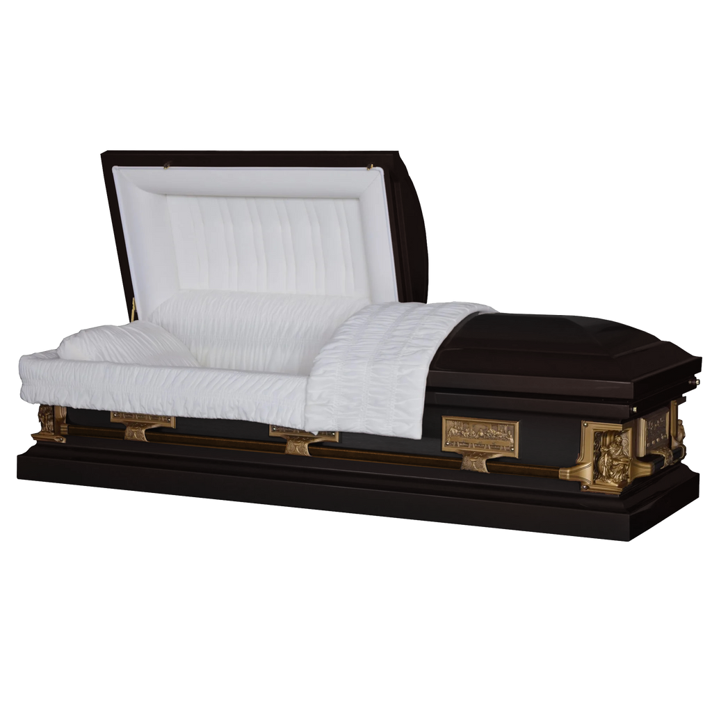 New York Pieta Ebony casket — ebony 18-gauge steel with white velvet interior (view 2)