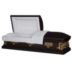 New York Pieta Ebony casket — ebony 18-gauge steel with white velvet interior (view 2)