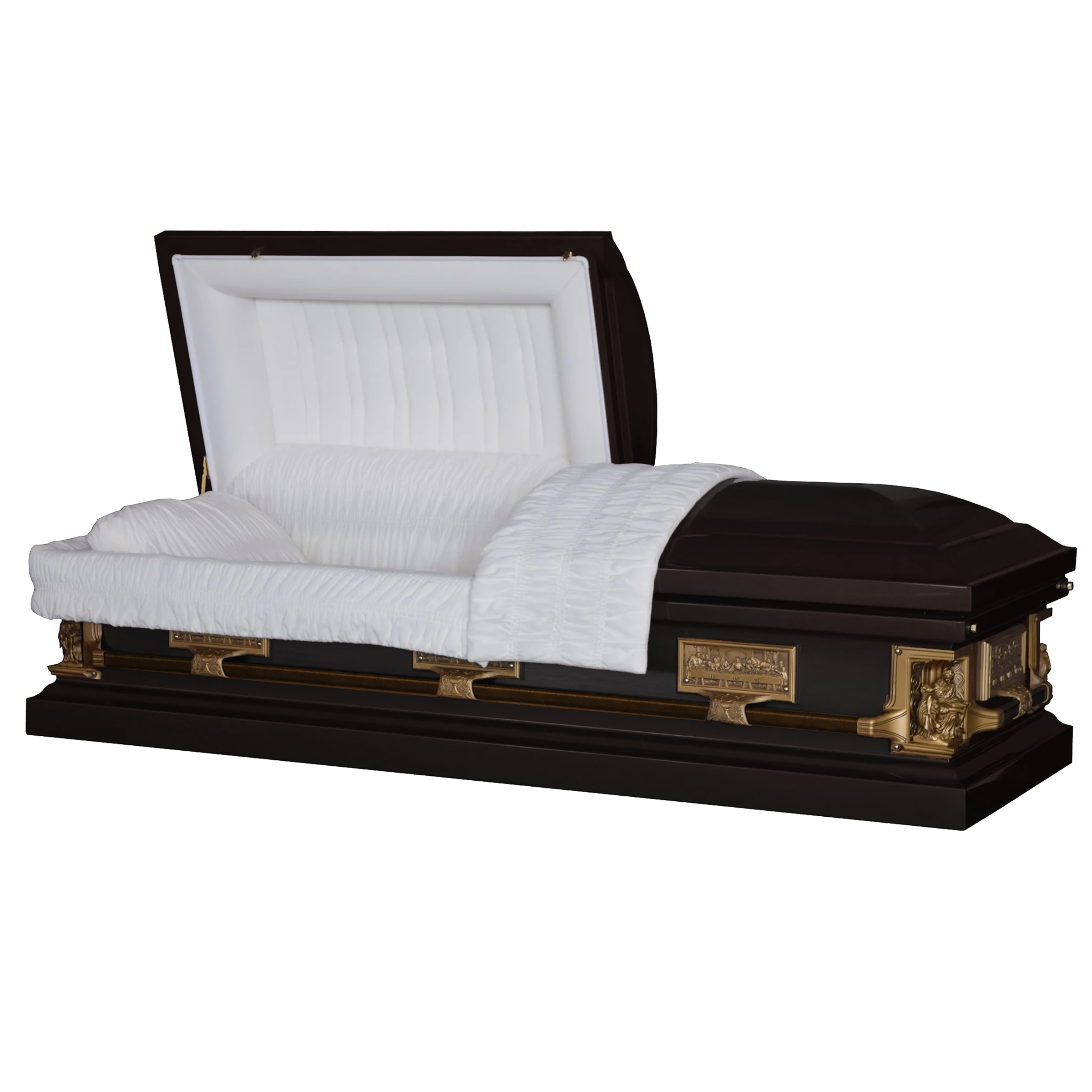 New York Pieta Ebony casket — ebony 18-gauge steel with white velvet interior (view 2)
