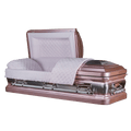 Onyx Rose Metal Casket — rose 18-gauge steel with pink velvet interior