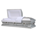 Oracle Silver Stainless Steel casket — white velvet interior