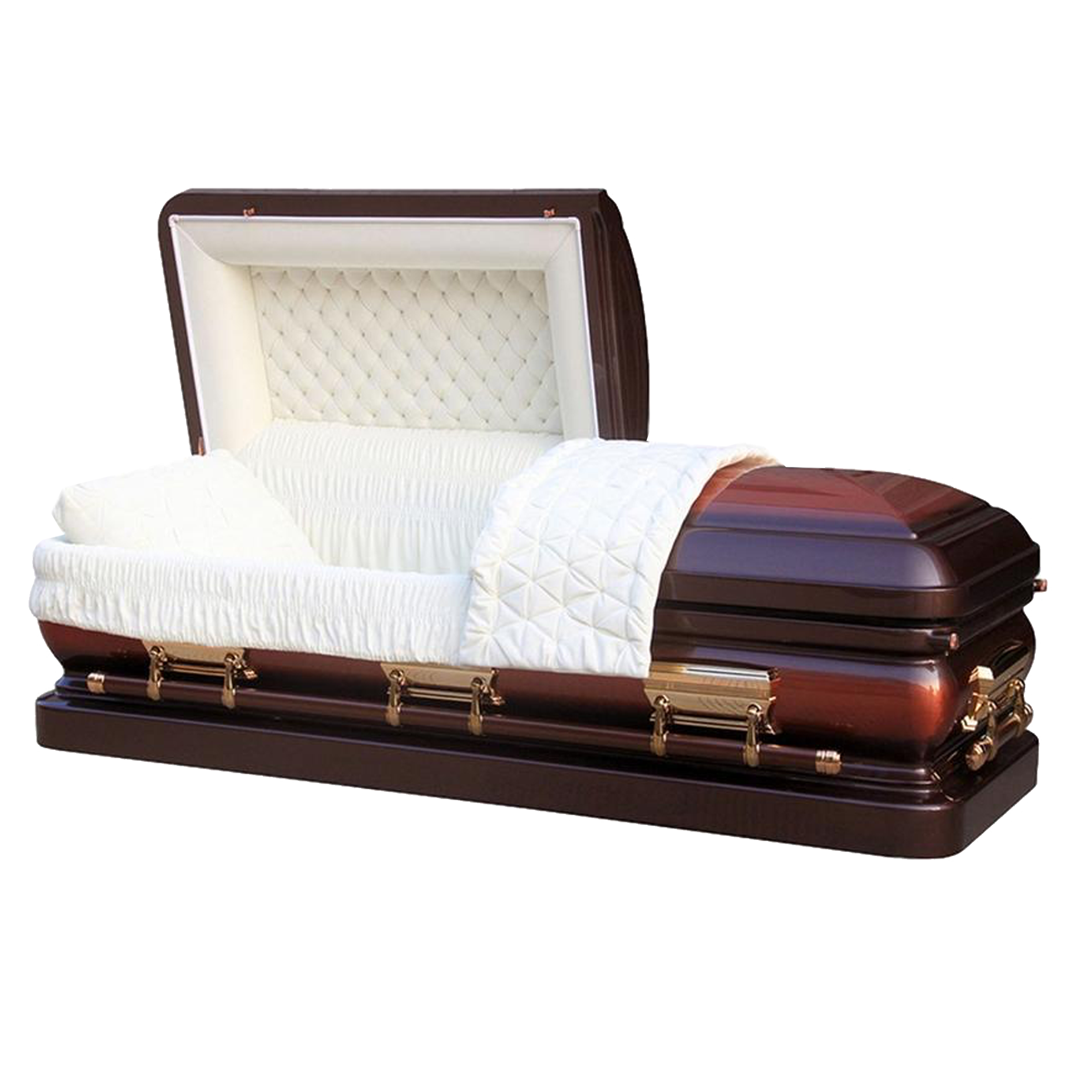 Orion Series Bronze casket — bronze 18-gauge steel with white velvet interior (view 2)