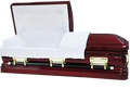 Orion Series Burgundy casket — burgundy 18-gauge steel with white velvet interior