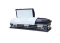 Orion Series Su Navy Blue casket — navy blue 18-gauge steel with blue velvet interior