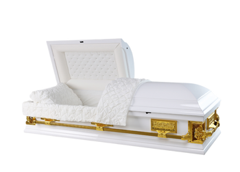 Pieta White Wood Casket