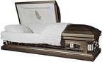 Themed Casket – Praying Hands — bronze 18-gauge steel with white velvet interior (view 3)