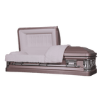 Delta Series Orchid casket — orchid 18-gauge steel with pink velvet interior