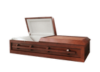 Cherry Cremation Casket — solid poplar with soft white velvet interior (view 2)