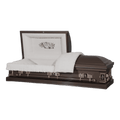 The Icon Series Bronze casket — bronze 20-gauge steel with ivory crepe interior