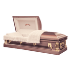 Saturn Caskets — pink 18-gauge steel with white velvet interior