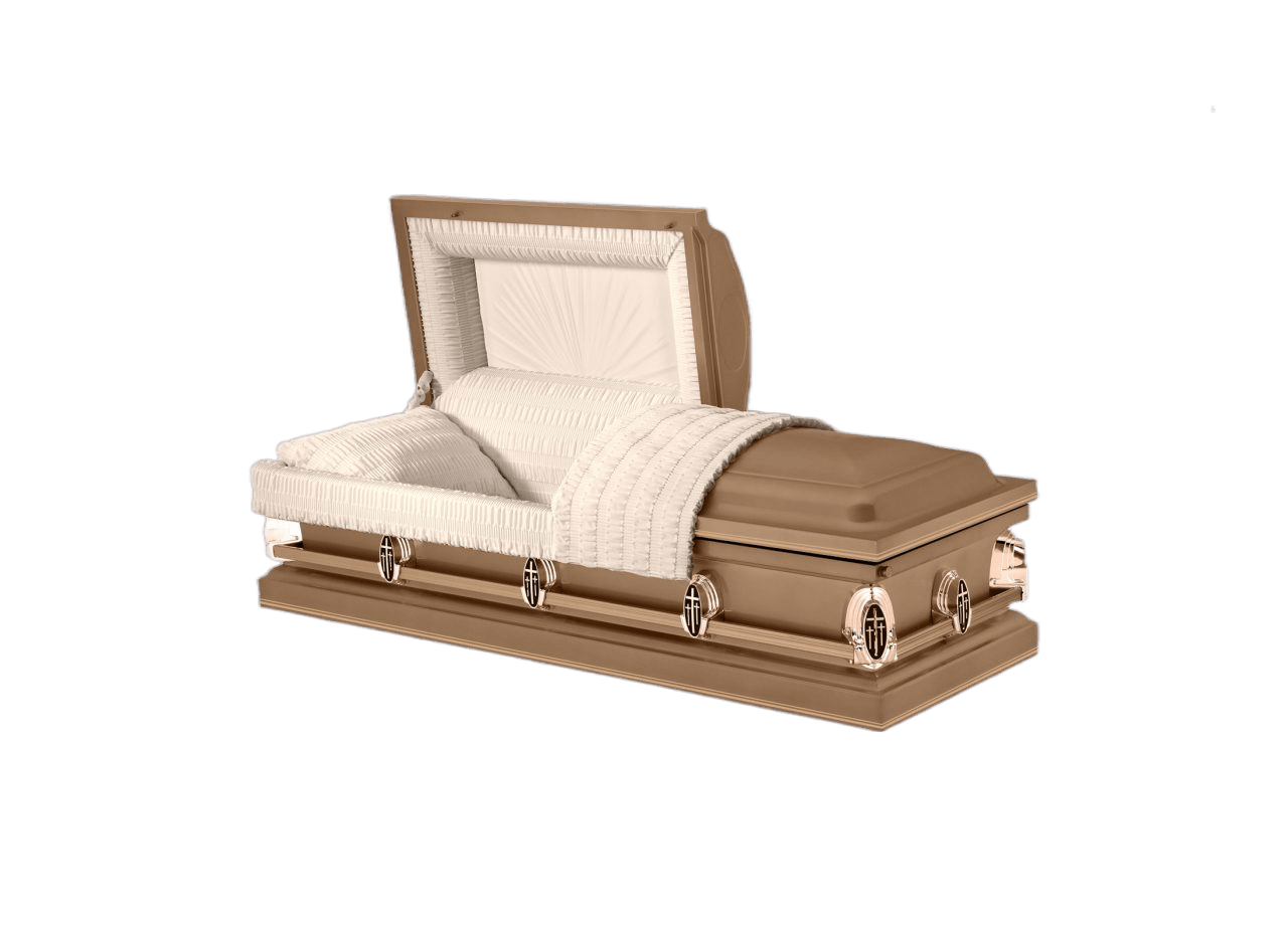 The Cambridge Series Copper casket — copper 20-gauge steel with ivory crepe interior (view 2)