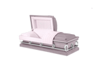 The Cambridge Series Orchid casket — orchid 20-gauge steel with pink crepe interior (view 2)