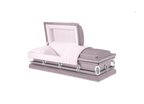 The Cambridge Series Orchid casket — orchid 20-gauge steel with pink crepe interior