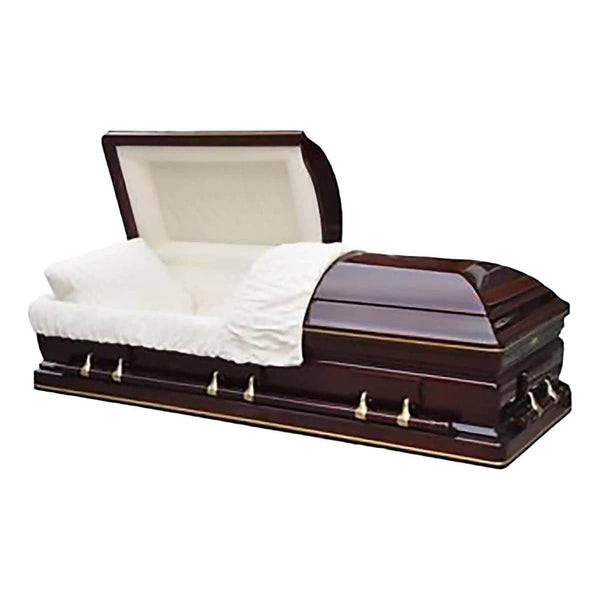 Senator Trim Wood Casket — solid cherry with ivory velvet interior
