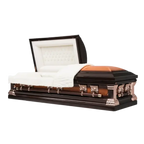 Solid Aegean Copper casket — almond velvet interior