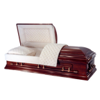 Solid Mahogany Classic casket — ivory velvet interior (view 2)