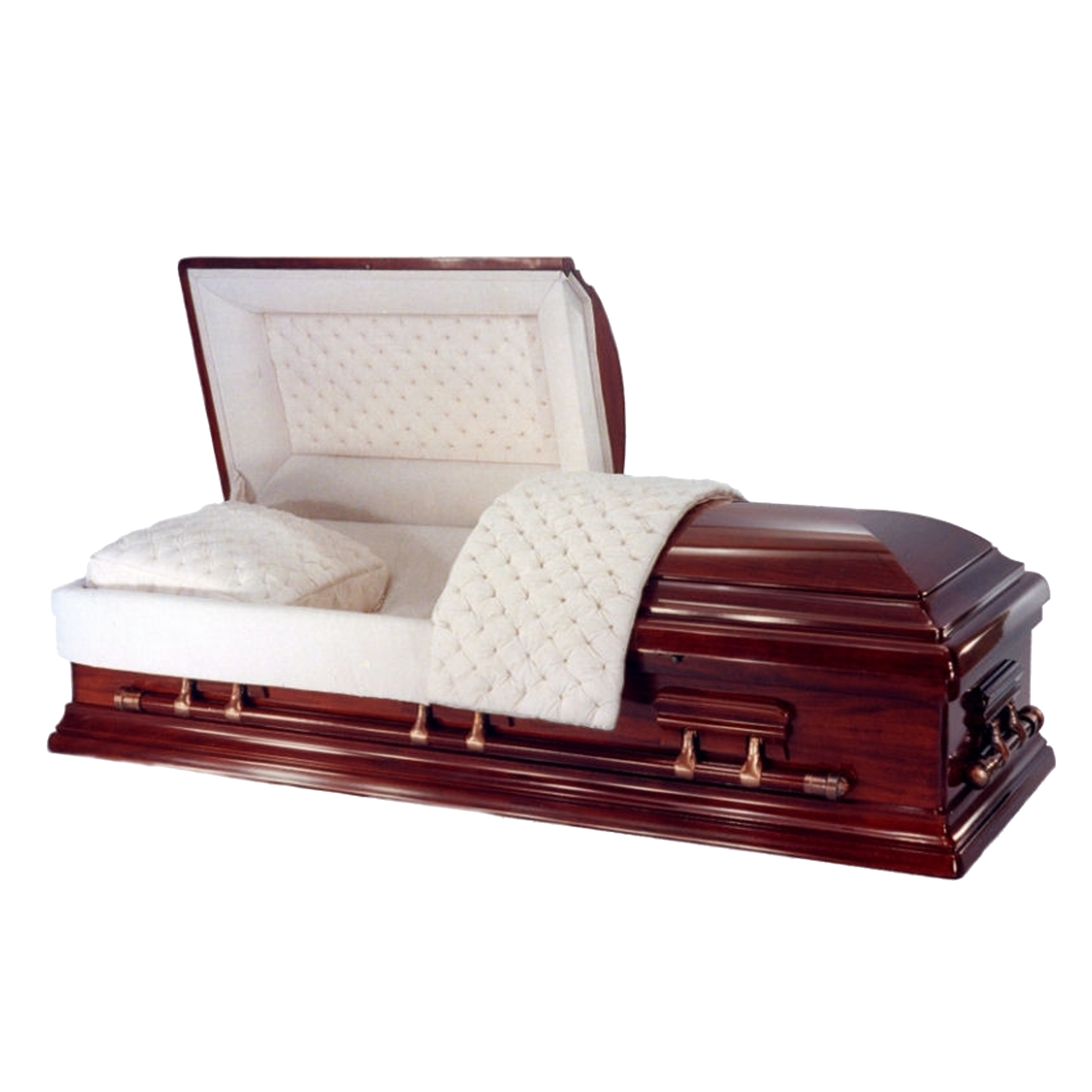 Solid Mahogany Classic casket — ivory velvet interior (view 2)