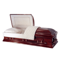 Solid Mahogany Classic casket — ivory velvet interior