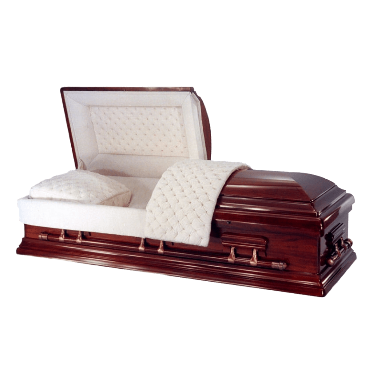 Solid Mahogany Classic casket — ivory velvet interior