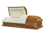 Solid Maple West Brook casket — eggshell velvet interior (view 2)