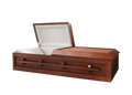 Solid Poplar Veneer Savin casket — soft white velvet interior