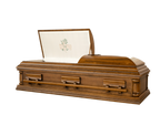 Solid Poplar Rachel Casket — rosetan crepe interior (view 2)