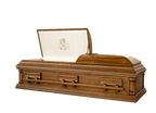 Solid Poplar Rachel Casket — rosetan crepe interior