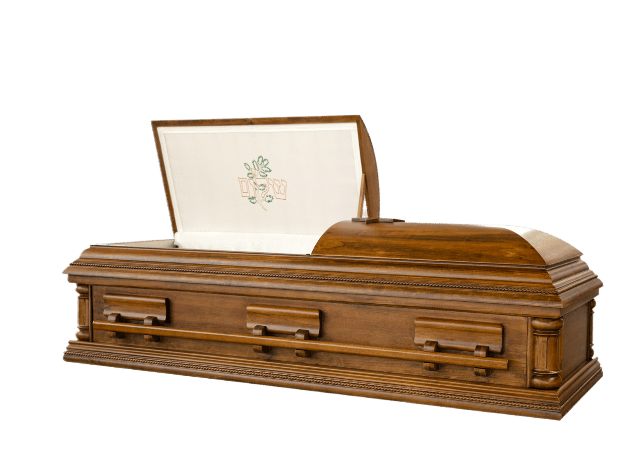Solid Poplar Rachel Casket — rosetan crepe interior