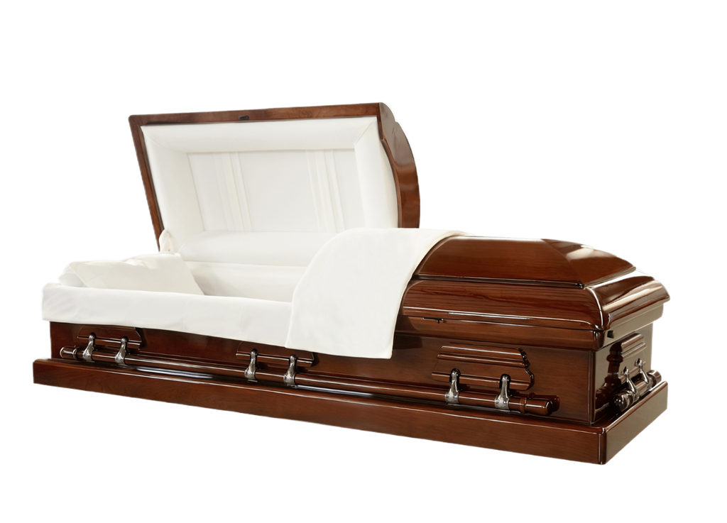 Langdon Solid Cherry Casket — eggshell velvet interior (view 2)