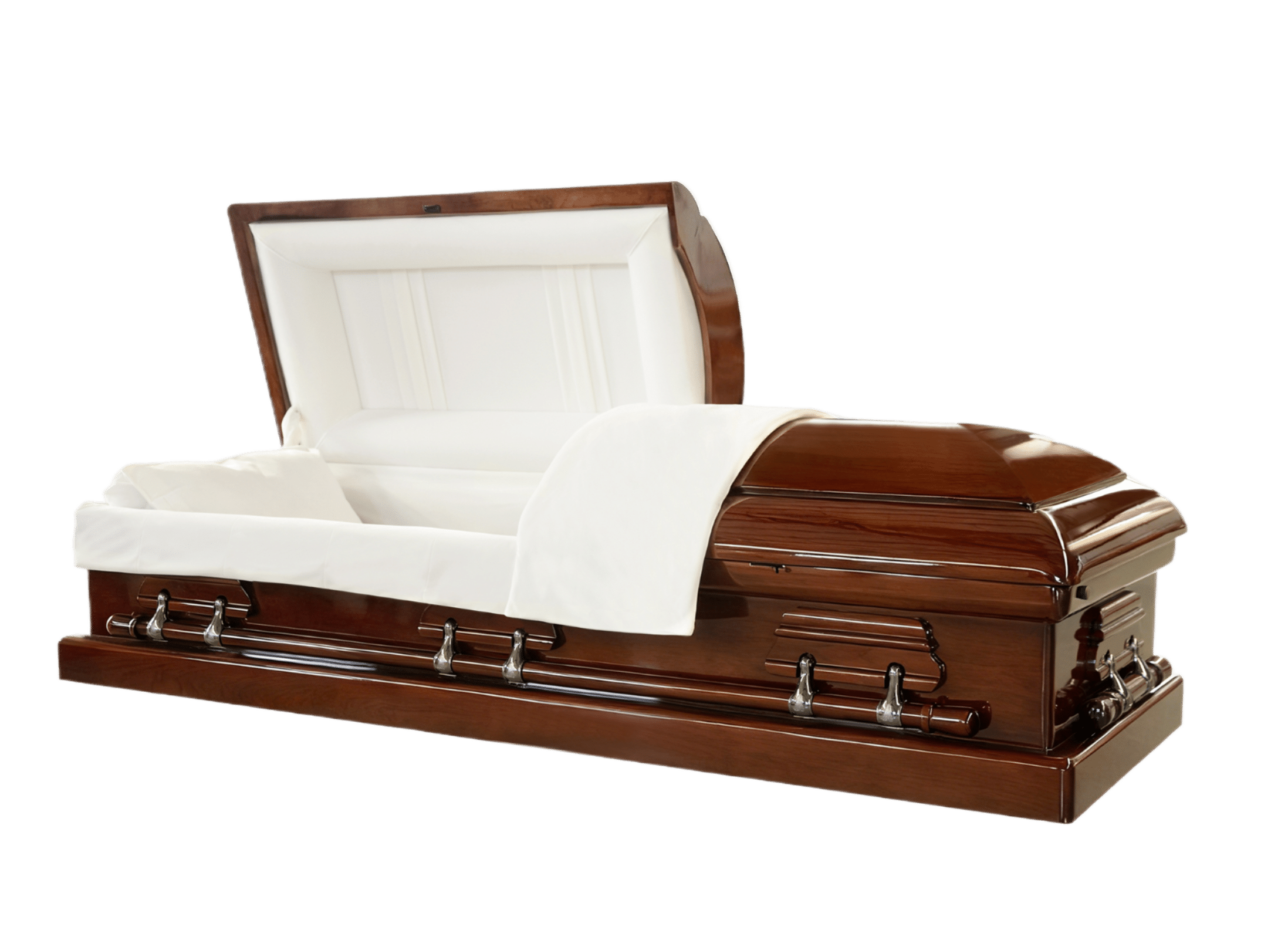 Langdon Solid Cherry Casket — eggshell velvet interior (view 2)