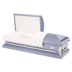 Batesville Sydney Blue Casket — purple 18-gauge steel with rosetan crepe interior (view 2)