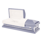 Batesville Sydney Blue Casket — purple 18-gauge steel with rosetan crepe interior