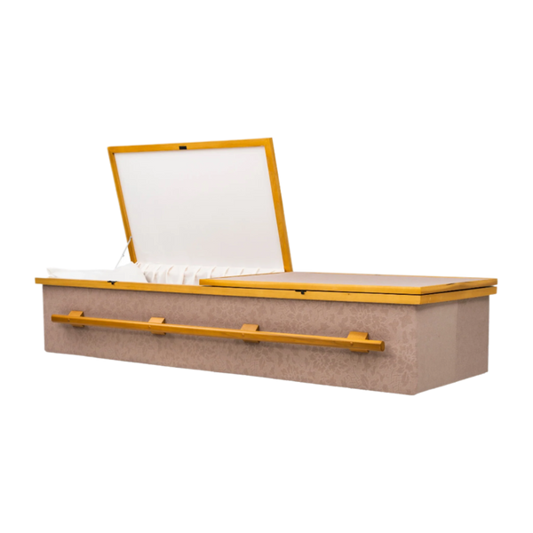 Tapestry and Gold Cloth Casket — wood with eggshell crepe interior