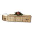 Discount Caskets 6 Point Bamboo Casket — solid bamboo with white cotton interior