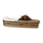 Discount Caskets Seagrass Casket — solid willow with white cotton interior