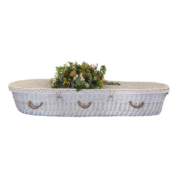 Discount Caskets White Willow Casket — solid willow with cotton interior