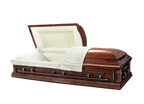 Tribute Series Hilton Poplar Wood casket — solid poplar with ivory velvet interior (view 2)