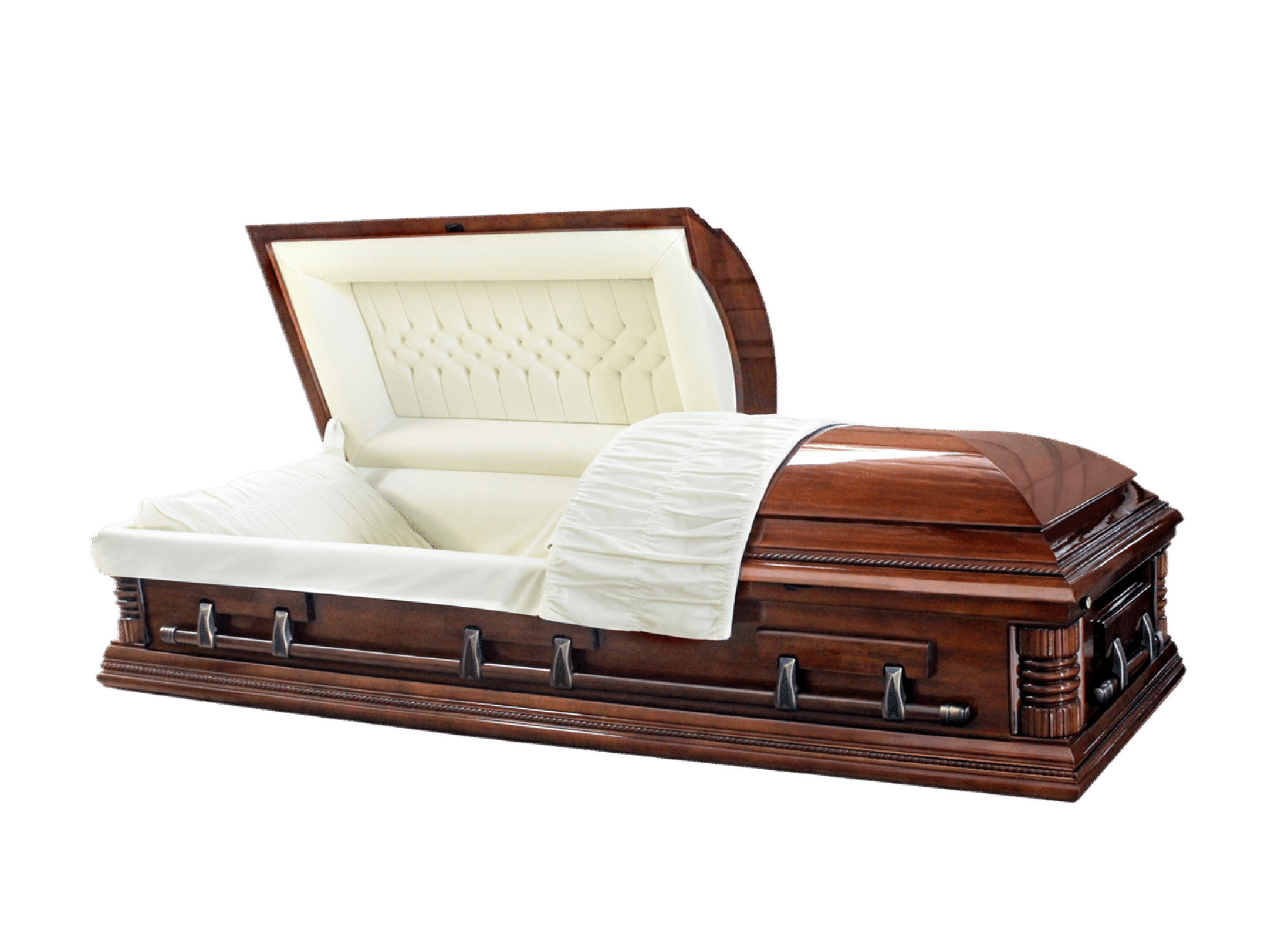 Tribute Series Hilton Poplar Wood casket — solid poplar with ivory velvet interior