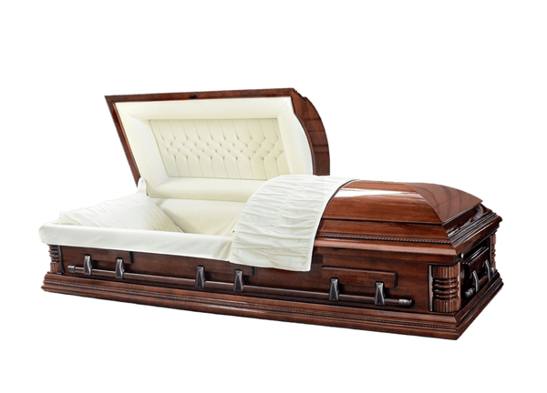 Tribute Series Hilton Poplar Wood casket — solid poplar with ivory velvet interior