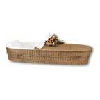 Discount Caskets Willow Casket — solid willow with white cotton interior