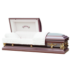 Imperial Rose casket — rose 18-gauge steel with white velvet interior (view 2)