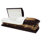 Pieta casket — bronze 18-gauge steel with white velvet interior (view 2)